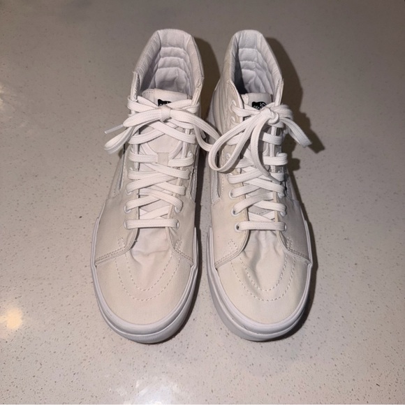 Vans Other - Vans Sk8-Hi Stacked Platform High Top White Canvas Men’s 9 / Women’s 10.5